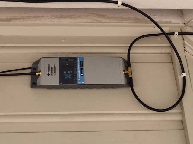 I installed the whole system externally and mounted the booster on an external wall under the verandah for weather protection. I am getting data downloads in excess of 20Mbps.