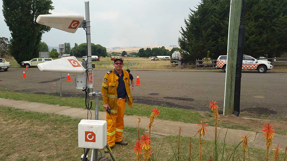 Dave Edworthy deploying Portable WiFi for the NSW Rural Fire Service